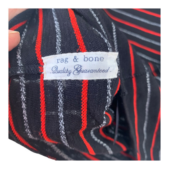 Rag & Bone Striped T-shirt Blue and Red Striped Sz S - Picture 4 of 5